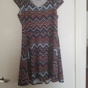 3x multicolored skater dress